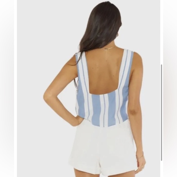 NWT Show Me Your Mumu Tara Striped Crop Top Size Large - Picture 2 of 14